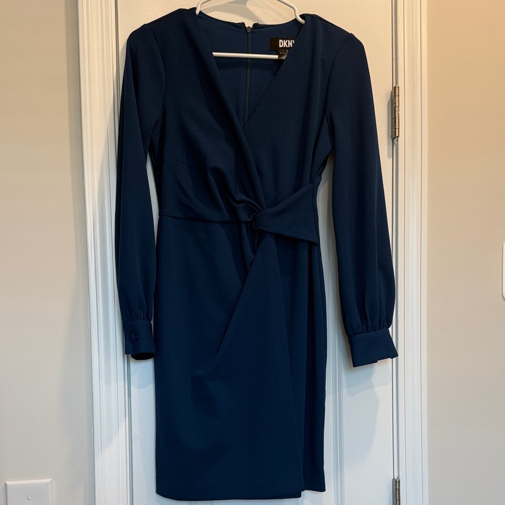 DKNY Deep Blue Long Sleeve Dress